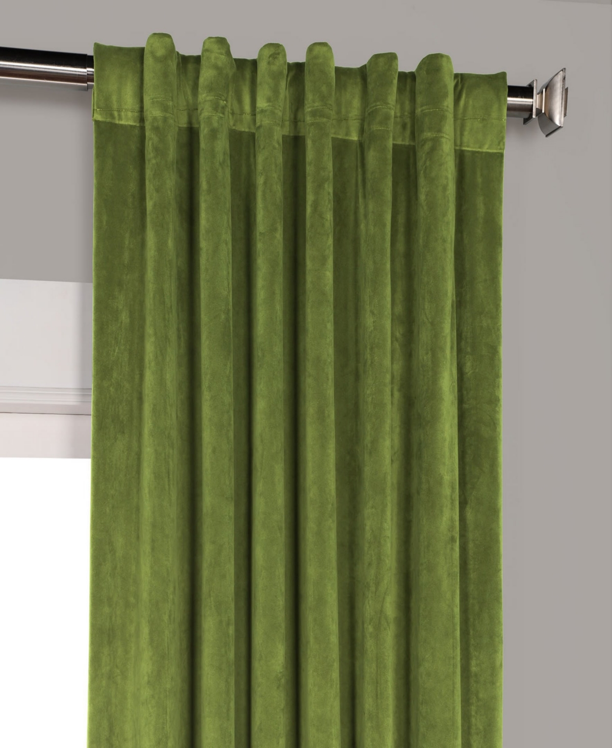 Half Price Drapes Basque Green Signature Velvet Blackout Curtain