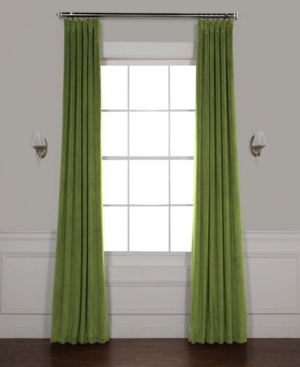Exclusive Fabrics & Furnishings Signature Blackout Velvet Panel, 50" X 120" In Dark Green
