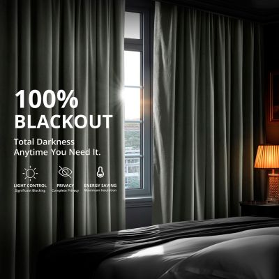 Silver Grey Signature Velvet Blackout Curtain