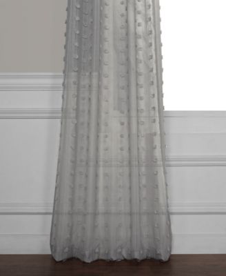 Geometric Patterned Faux Linen Sheer Curtain