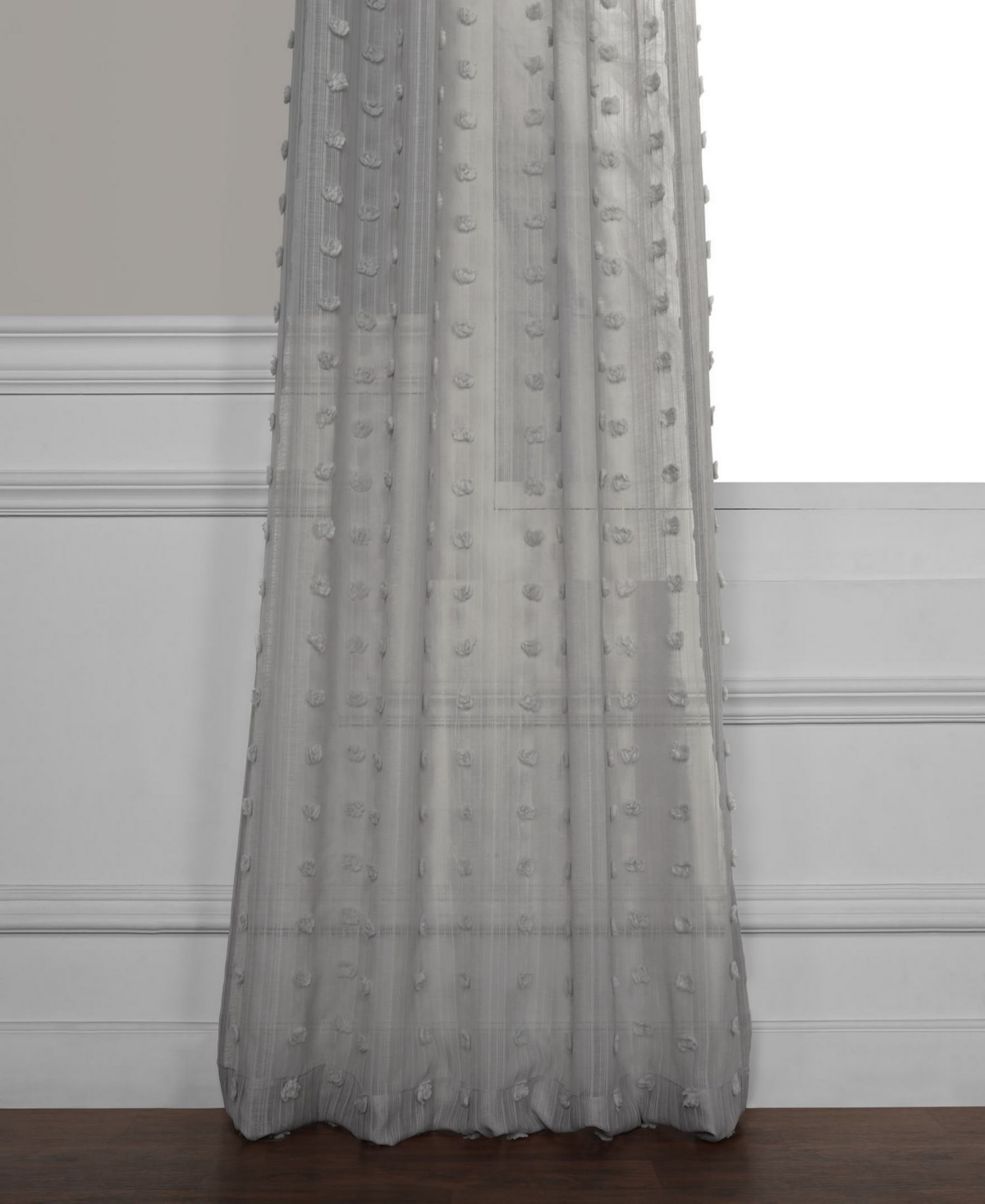 Half Price Drapes Geometric Patterned Faux Linen Sheer Curtain