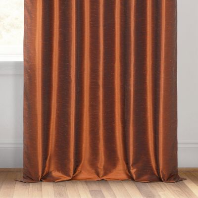 Copper Kettle Vintage Textured Faux Dupioni Silk Curtain