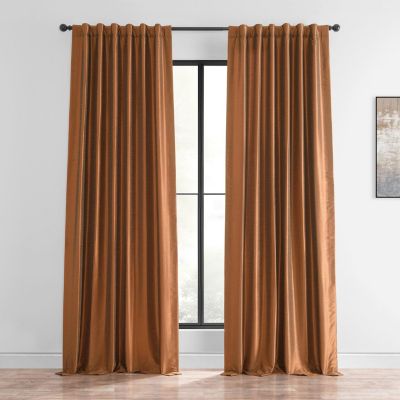 Copper Kettle Vintage Textured Faux Dupioni Silk Curtain