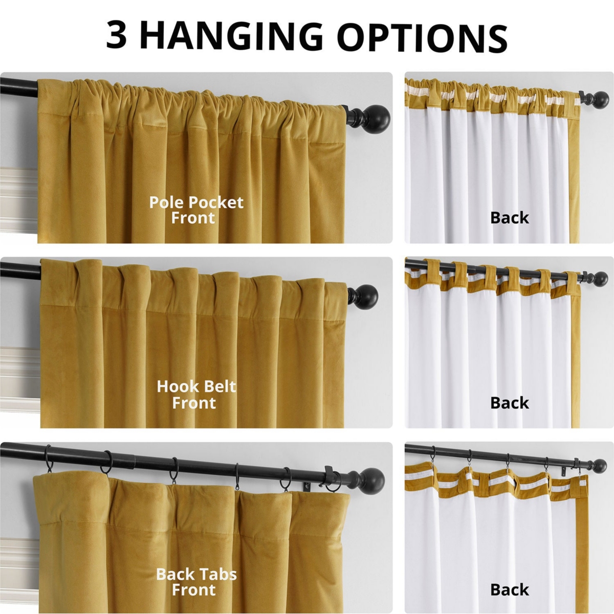 Half Price Drapes Fool's Gold Signature Velvet Blackout Curtain In Gold