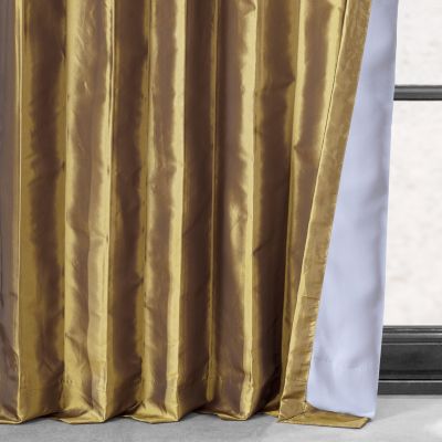Golden Spice Faux Silk Taffeta Blackout Curtain