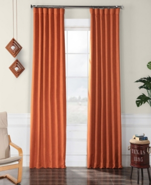Exclusive Fabrics & Furnishings Blackout Faux Linen Panel, 50" X 84" In Orange