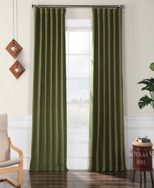 Exclusive Fabrics & Furnishings Blackout Faux Linen Panel, 50" X 84" In Olive
