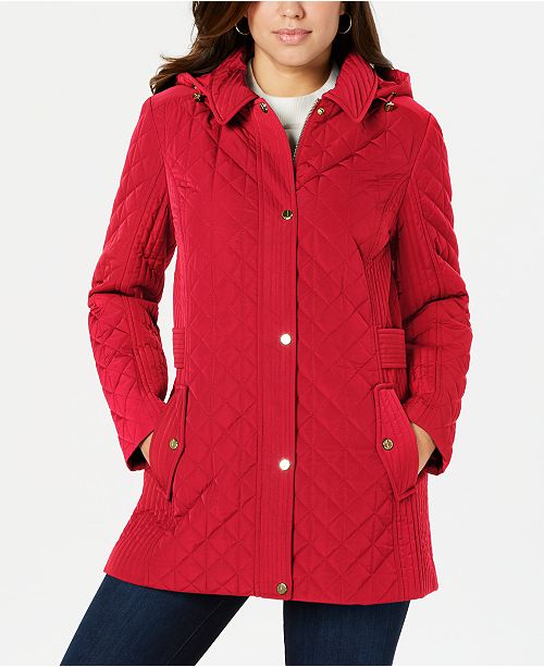 Jones New York Hooded Quilted Jacket & Reviews Coats Women Macy's