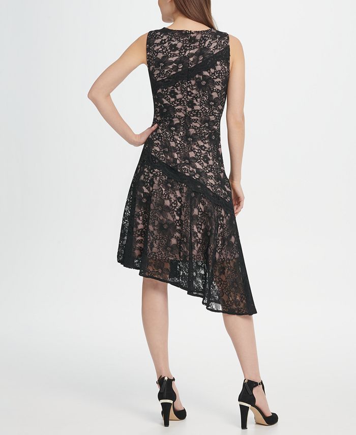 DKNY Asymmetric Hem Lace Dress - Macy's