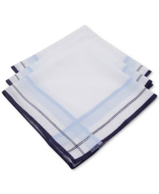 Club Room - Men's 3-Pc. Fashion-Border Handkerchief Set