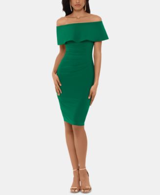 macy's xscape off the shoulder dress