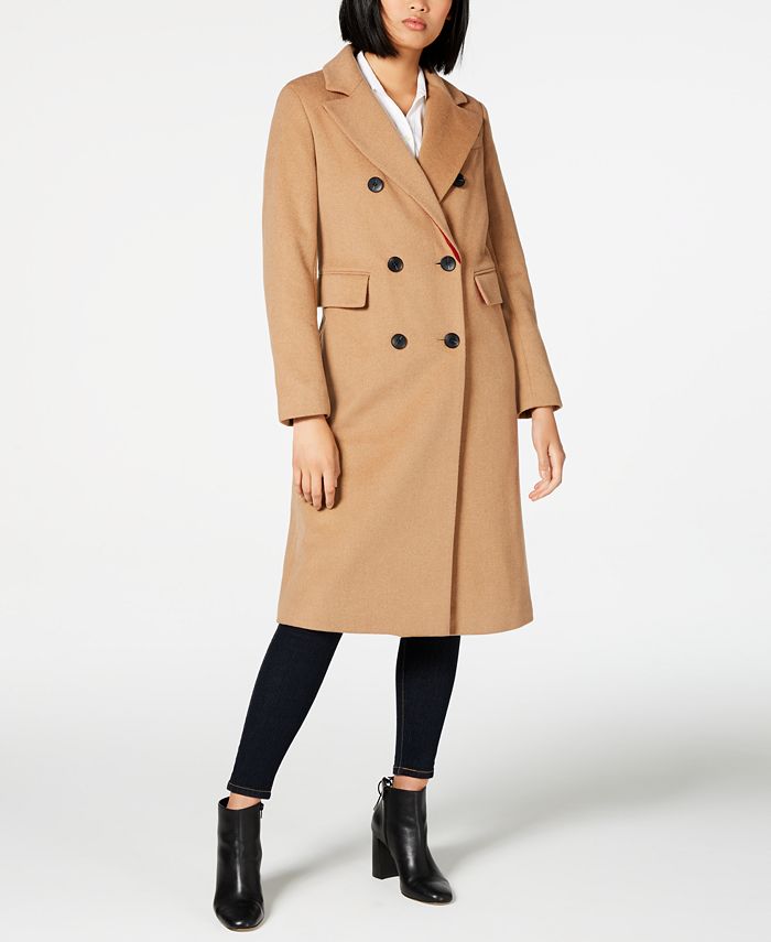 French Connection Double-Breasted Coat - Macy's