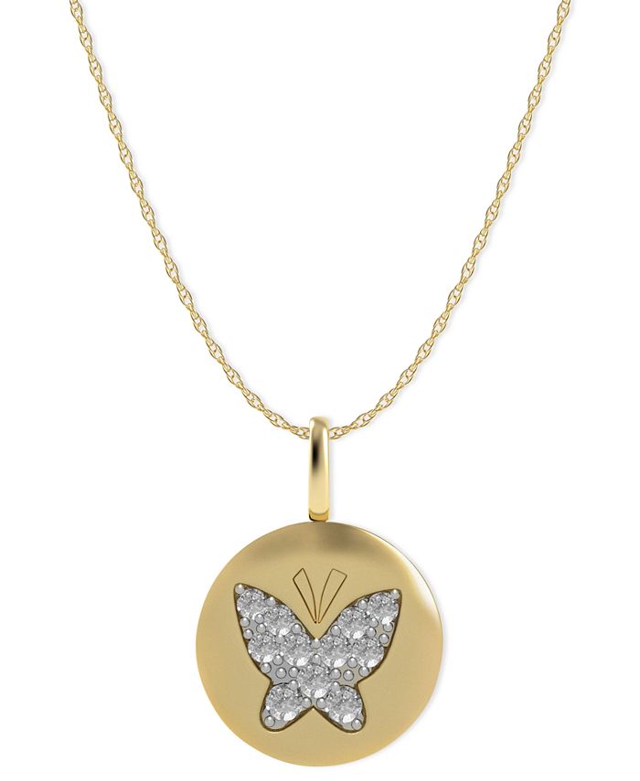 Macy's gold deals diamond necklace