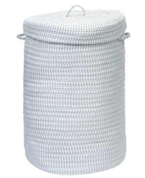 Colonial Mills Ticking Solid Braided Hamper with Lid
