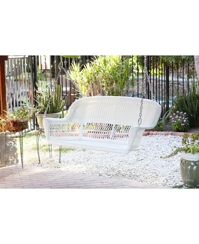 Jeco Resin Wicker Porch Swing Macy's