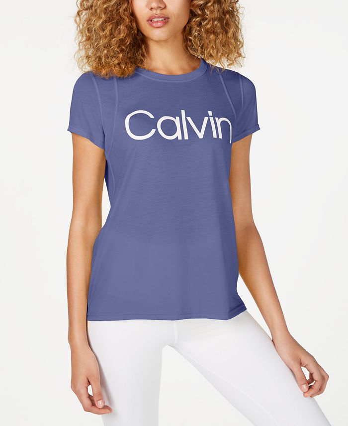 Calvin Klein Logo T-Shirt & Reviews - Tops - Women - Macy's