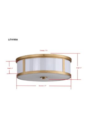 Avery 2 Light Antique Gold 17"D Drum Flush Mount 