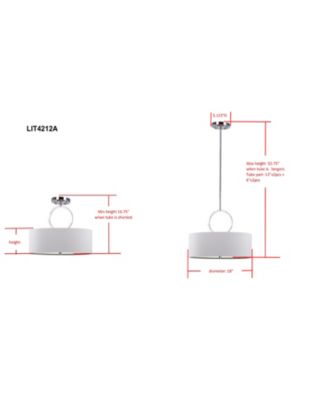 Debonair 3 Light Ring 18"D Drum Adjustable Pendant  