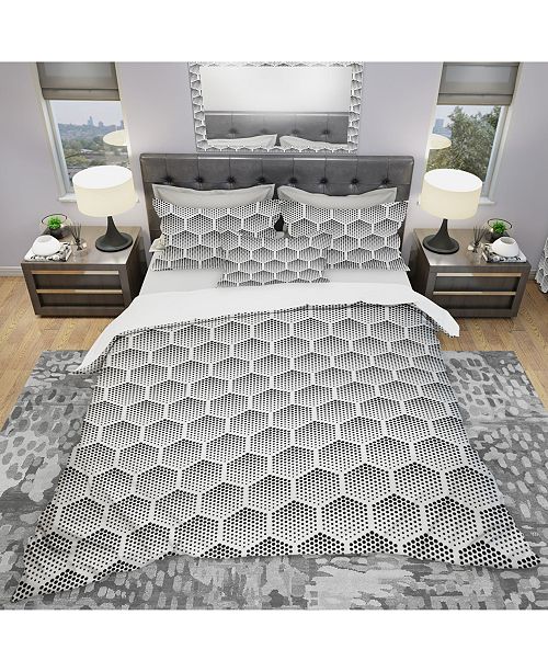 Design Art Designart Halftone Pattern Modern Duvet Cover Set