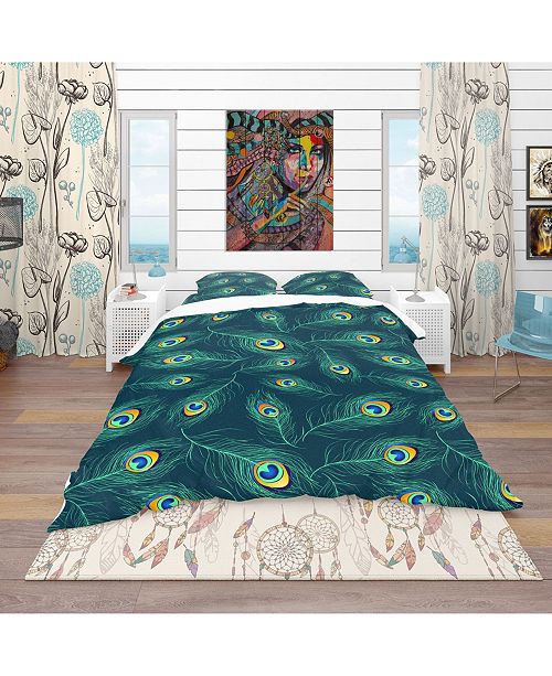 Design Art Designart Pattern Of Peacock Feathers Modern And