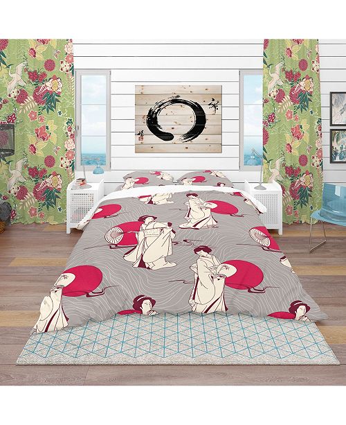 Design Art Designart Traditional Japanese Geisha Oriental Duvet