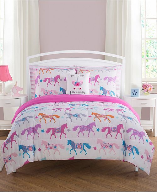 Sanders Unicorn Parade Twin 5 Piece Comforter Set Reviews Bed