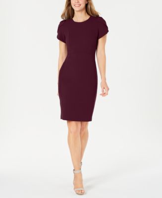 Calvin Klein Petite Tulip-Sleeve Sheath Dress - Macy's