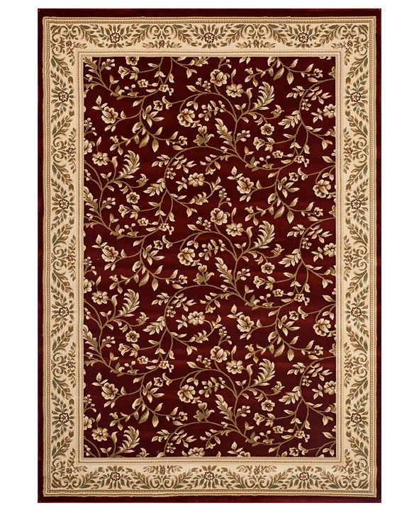 Kenneth Mink CLOSEOUT! KM Home Area Rug, Princeton Floral Red 4' x 5'3 ...
