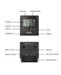 Marathon Atomic Travel Alarm Clock With Auto Back Light Feature, Calendar and Temperature