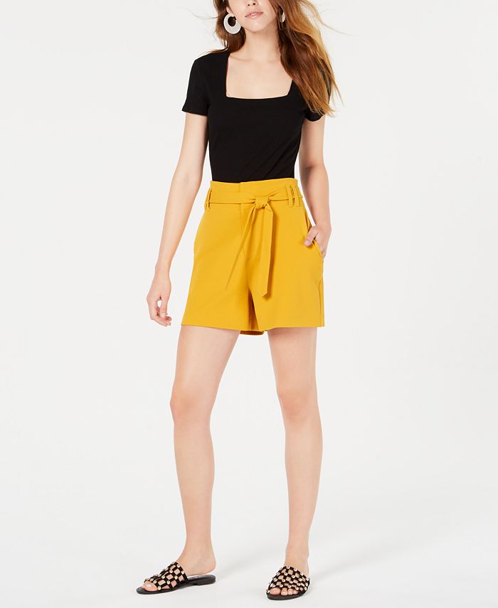 Bar III Paperbag-Waist Shorts, Created for Macy's - Macy's