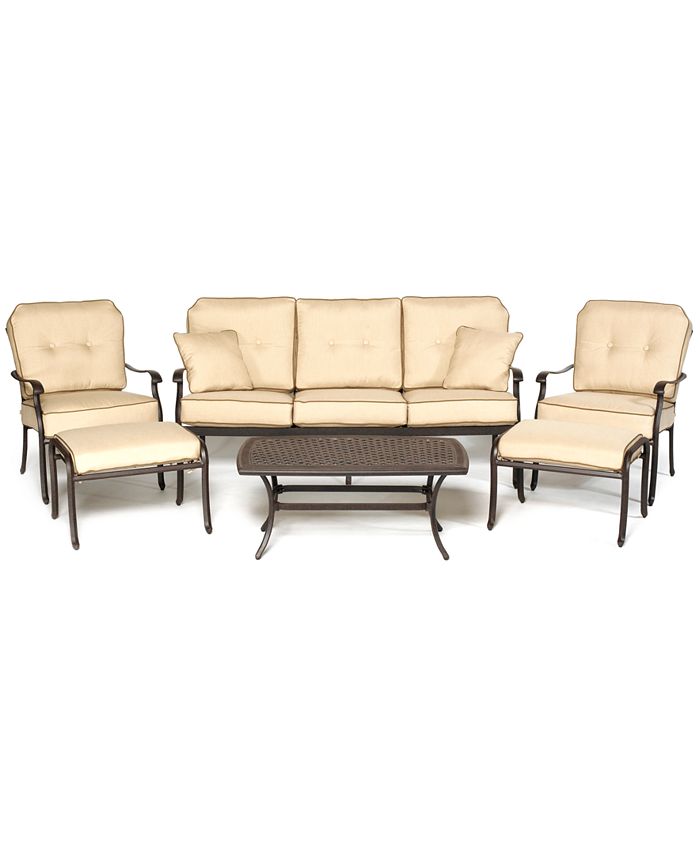 Furniture Bellingham Outdoor Cast Aluminum 6Pc. Seating Set (1 Sofa, 2
