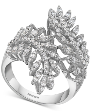 image of Effy Diamond Leaf Bypass Ring (1-1/20 ct. t.w.) in 14k White Gold