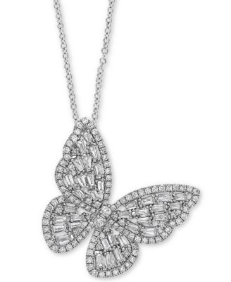 diamond butterfly chain necklace