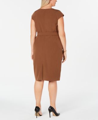 Kasper Plus Size Belted Dress 