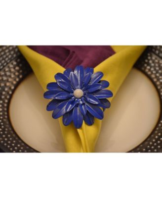 Blue Pearl Flower Napkin Ring