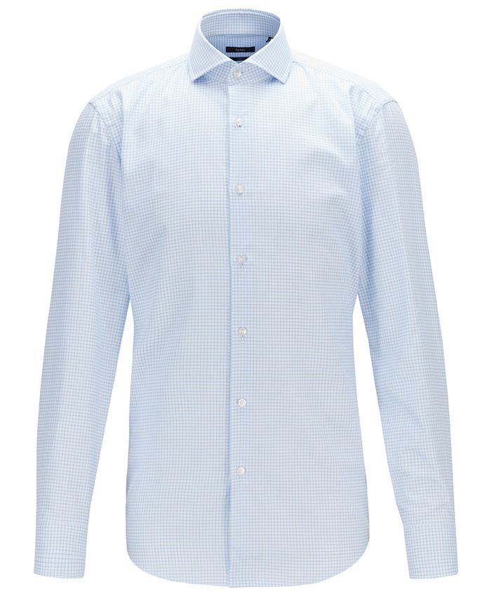 Hugo Boss BOSS Men's Jason Vichy-Check Cotton Twill Slim-Fit Shirt - Macy's