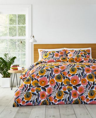 Marimekko Rosarium Cotton Reversible 3 Piece Comforter Set, Full