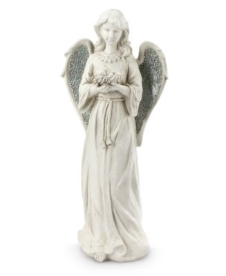 Napco Angel Holding Nest with Crackle Glass Wings - Macy's