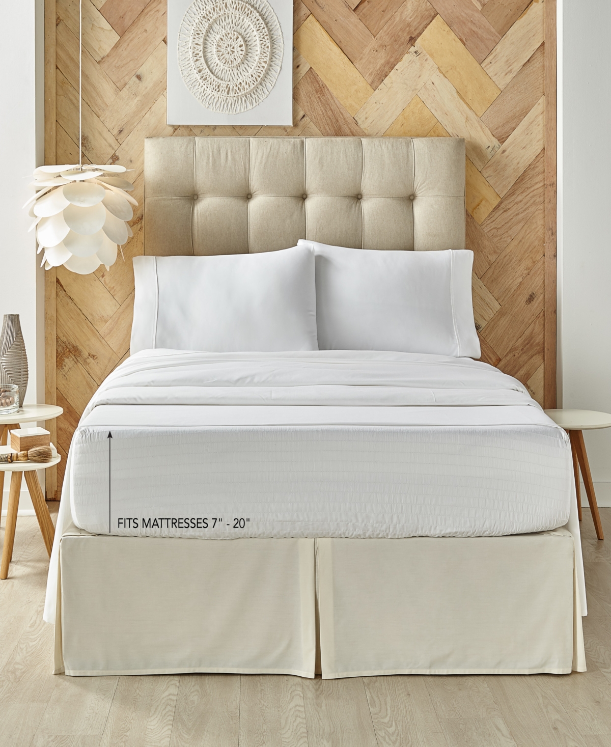 J Queen New York Royal Fit 300 Thread Count 100% Cotton 4-Pc. Sheet Set, California King - White