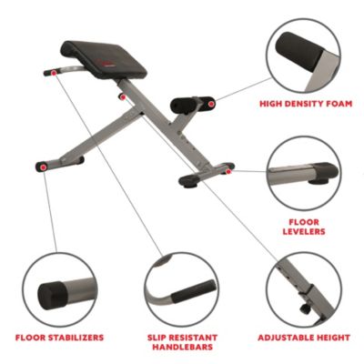 45° Hyperextension Roman Chair Machine, Height Adjustable Home Exercise Sport Bench, Foldable, SF-BH6629