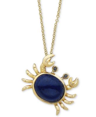 EFFY Collection - Lapis Lazuli & Diamond Accent Crab 18" Pendant Necklace in 14k Gold