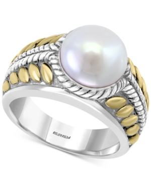 image of Effy Cultured Freshwater Pearl (10mm) Two-Tone Statement Ring