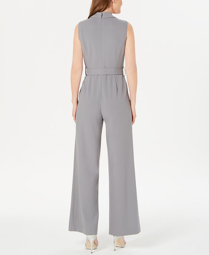 Calvin Klein Belted Wrap Jumpsuit - Macy's