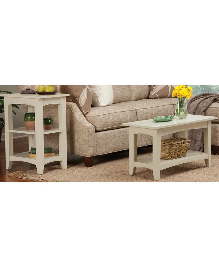 Alaterre Furniture Shaker Cottage 2 Shelf End Table, Sand Macy's