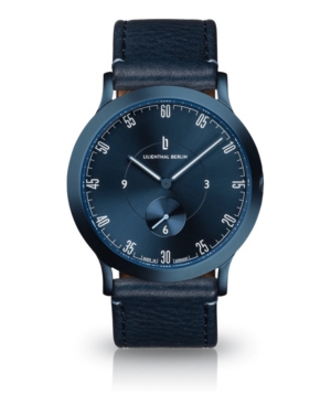 LILIENTHAL BERLIN L1 ALL BLUE LEATHER WATCH 37MM