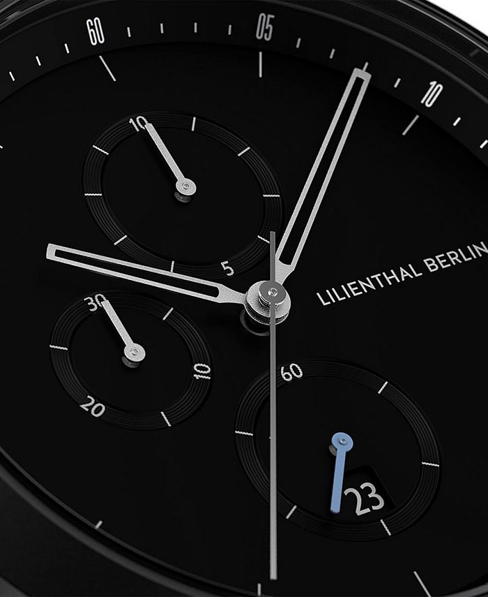 Lilienthal Berlin Chronograph with Black Leather Watch 42mm Macy's