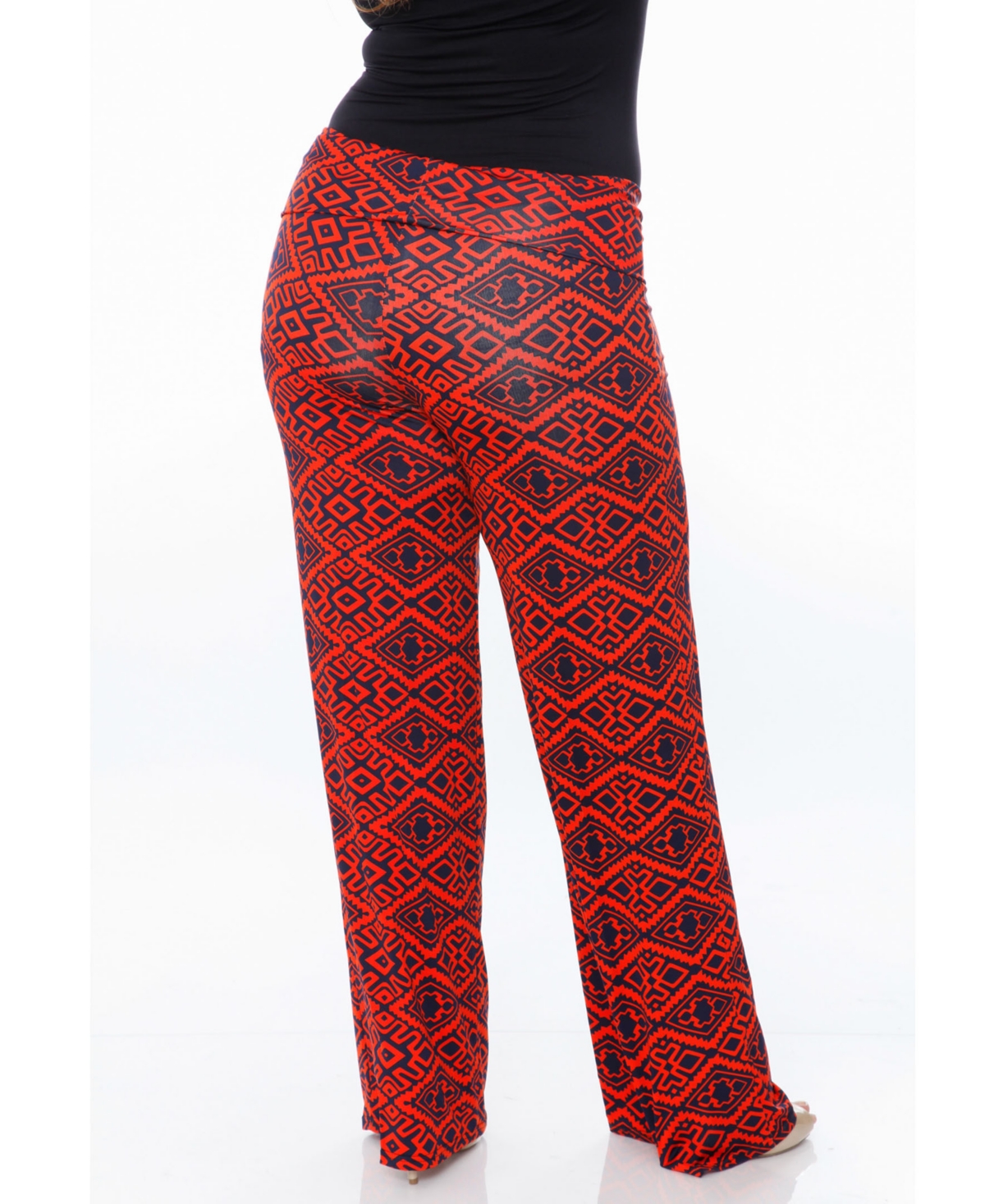 White Mark Plus Size Printed Palazzo Pants