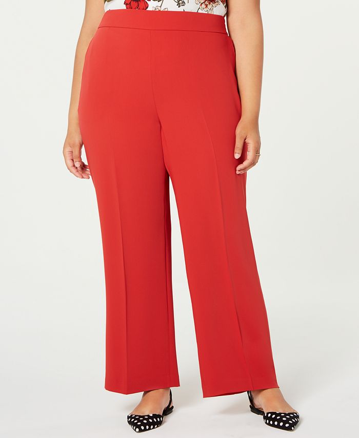 Bar III Trendy Plus Size Flare-Bottom Pants, Created for Macy's ...
