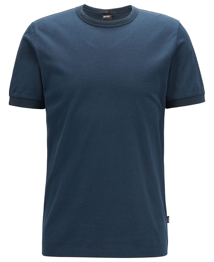 Hugo Boss BOSS Men's Tessler 120 Slim-Fit Mouliné Cotton T-Shirt - Macy's