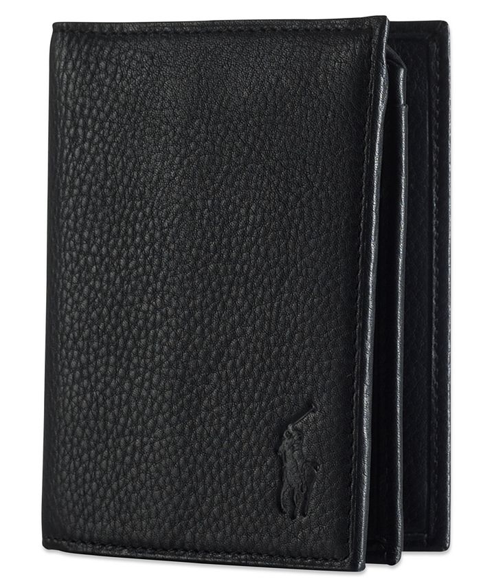 Polo Ralph Lauren Men's Wallet, Pebbled Bifold Wallet with Window - Macy's